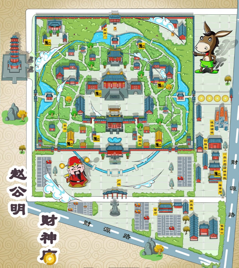 永清寺庙类手绘地图